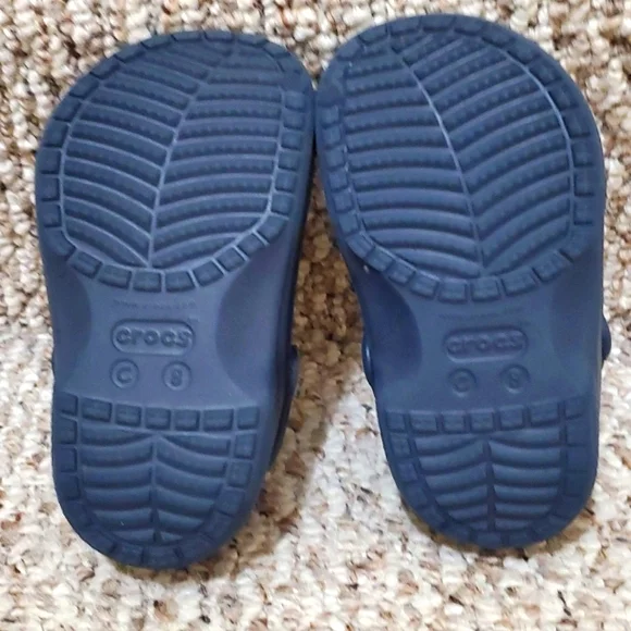 Kids CROCS Blue Lined Shoes, Size C8 - Picture 5 of 7